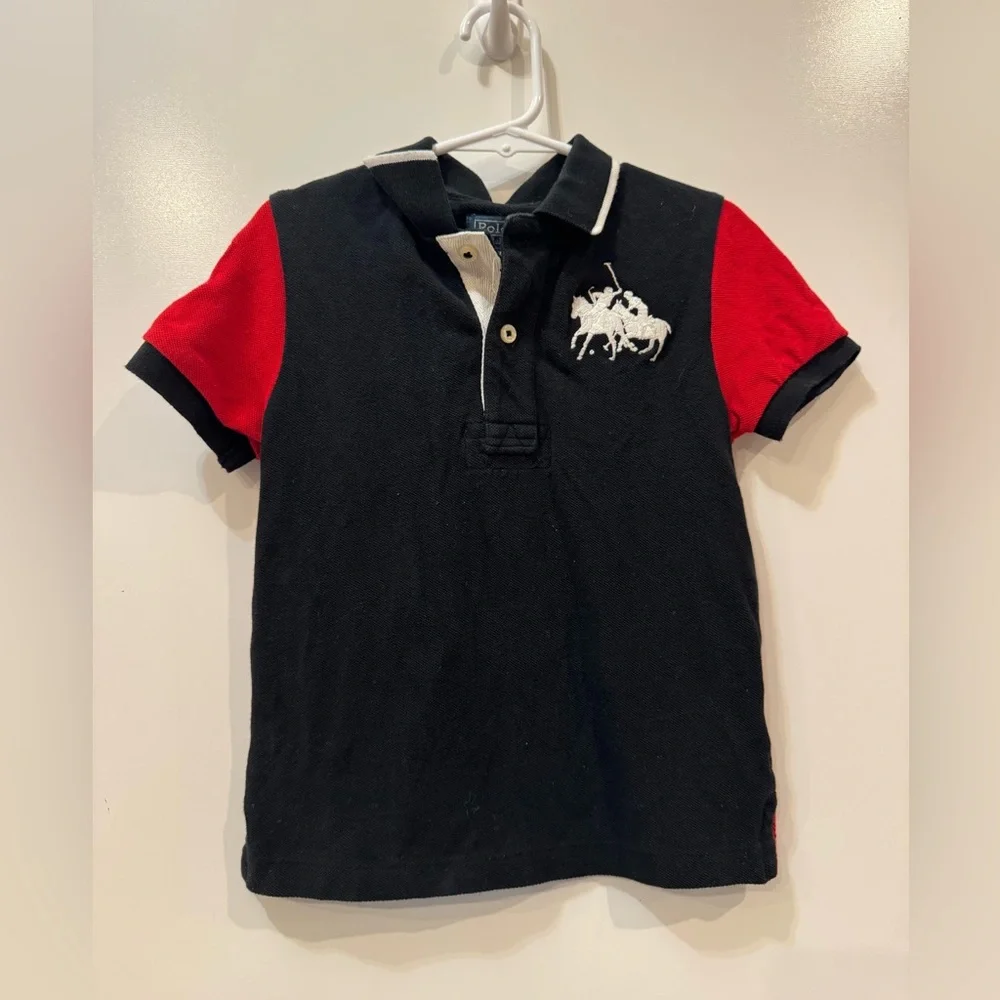 Polo Ralph Lauren big pony‎ polo shirt rugby Boys 4T team 3 blue red preppy